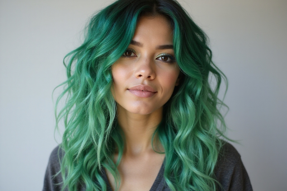 shades of green hair