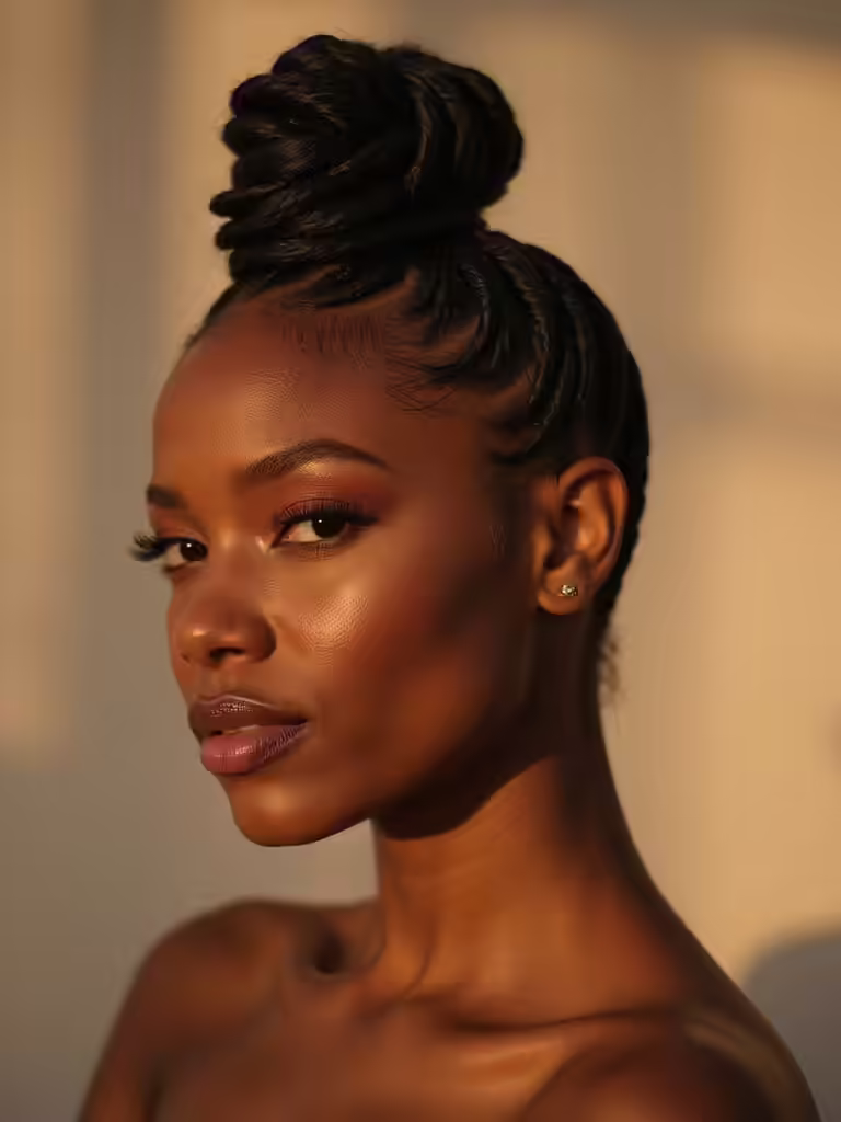 side swept cornrow elegance