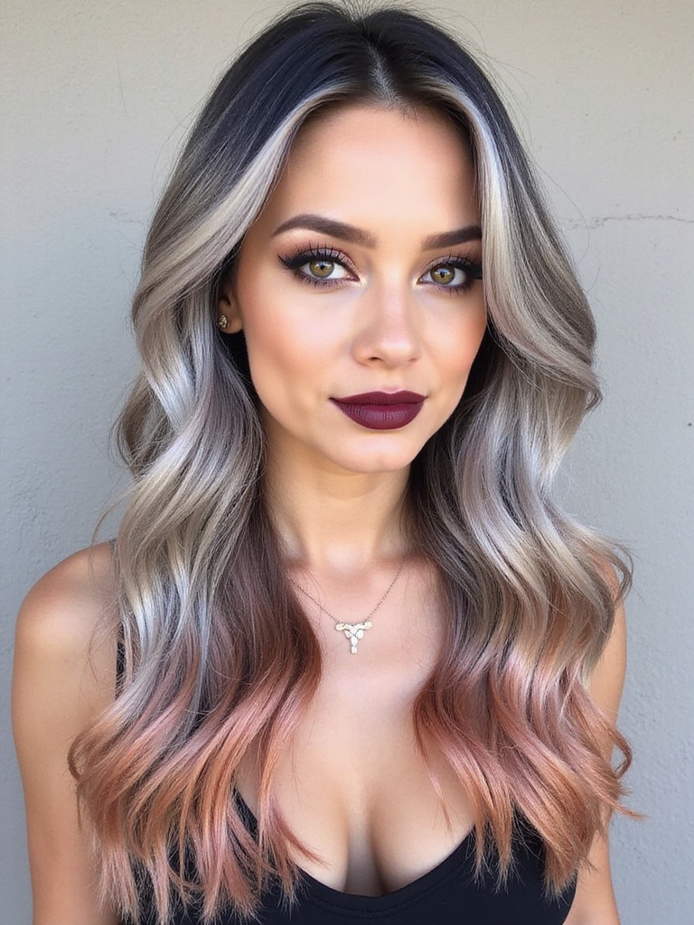 silver and rose gold blend