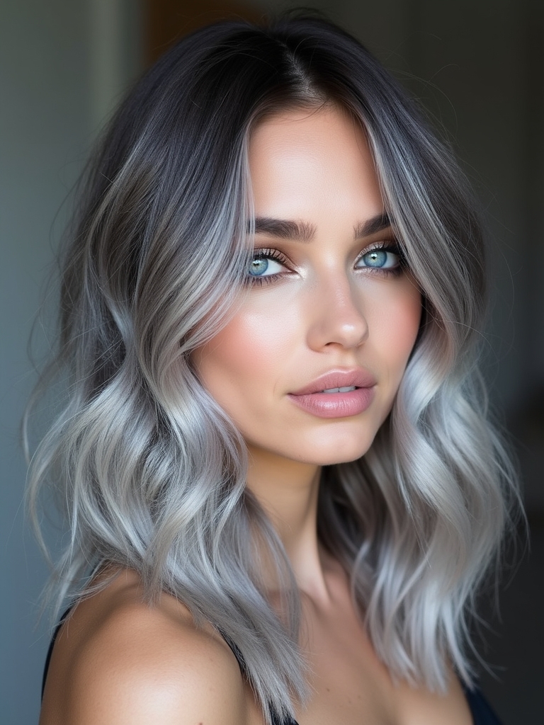 silver balayage transformation excitement