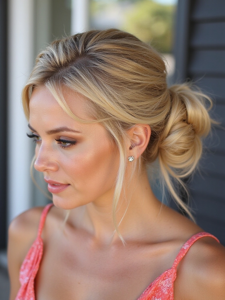 sleek country chignon hairstyle
