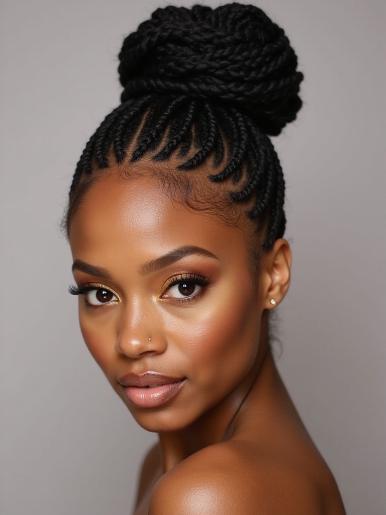 sleek high bun technique