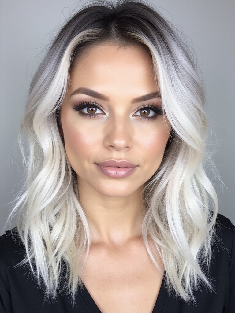 sleek platinum blonde elegance