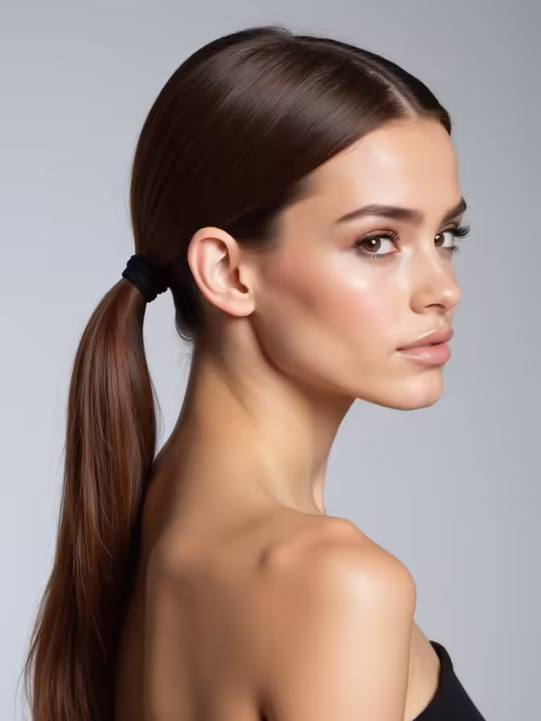 sleek polished school hairstyle