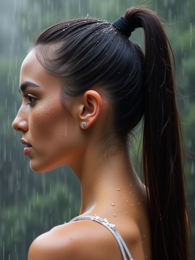 sleek stylish high ponytail