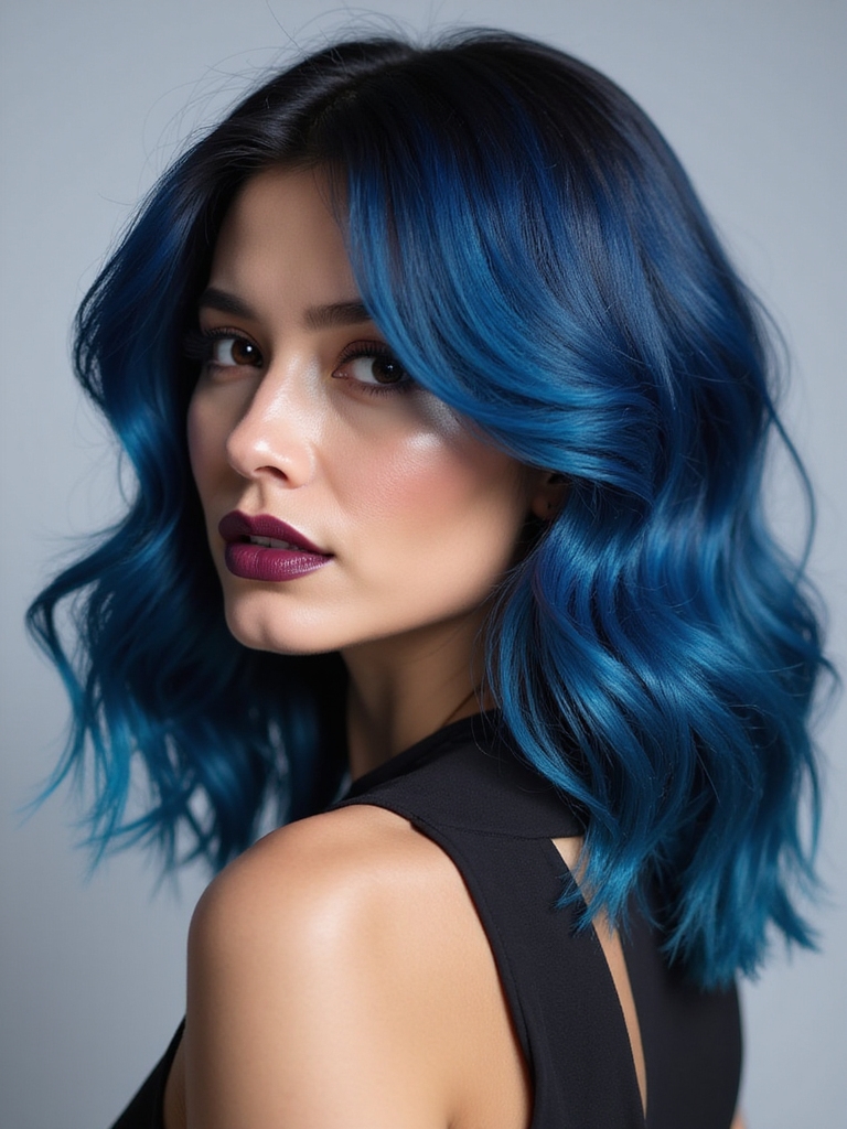 stylish hairstyles for blue black hair
