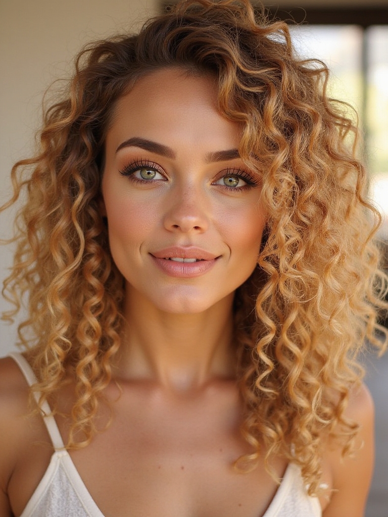 sunlit blonde curls glow