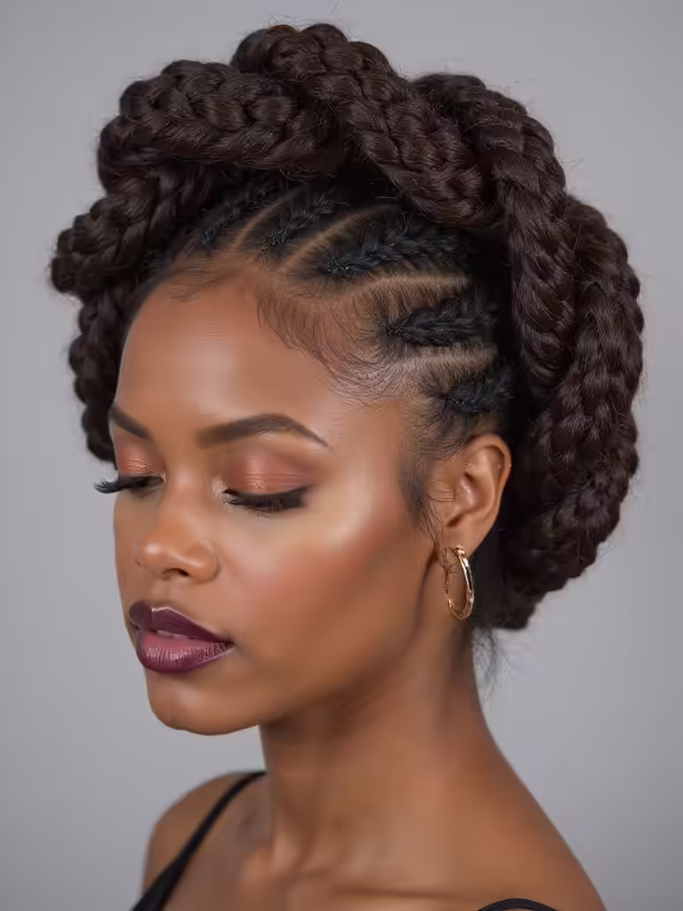 textured braided crown elegance