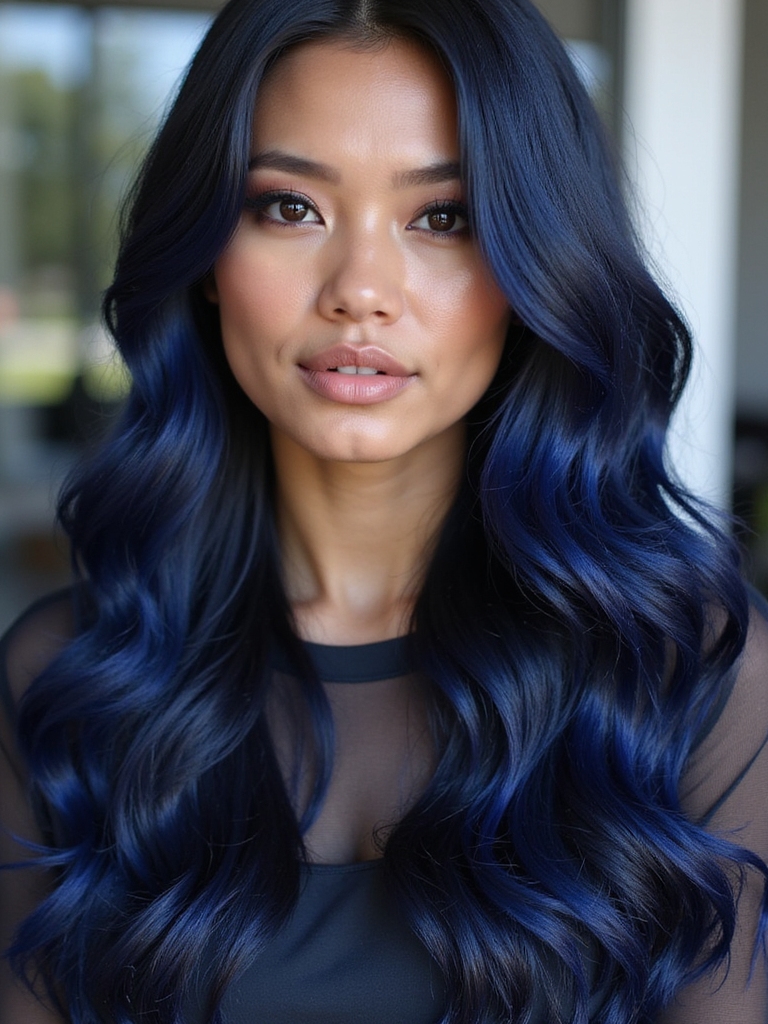 vibrant blue black hair care