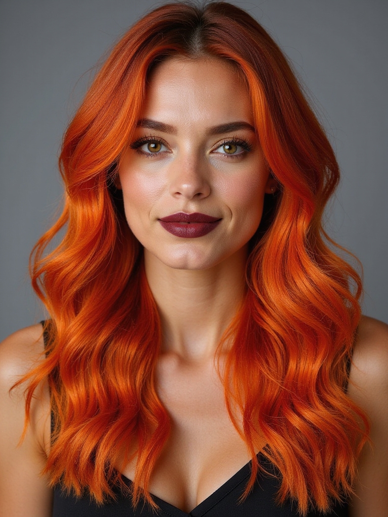 vibrant orange hair shades