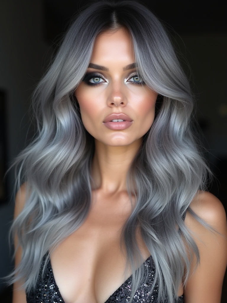 vibrant silver hair elegance