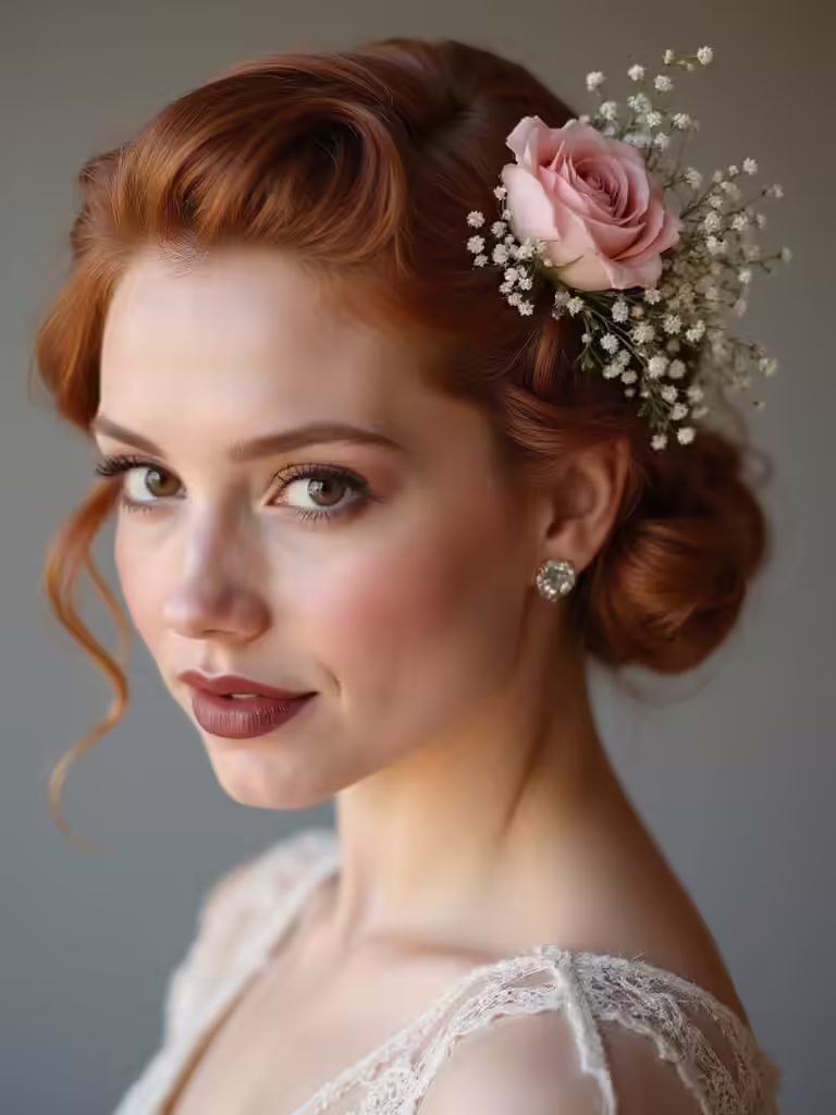 vintage hairstyles with blooms