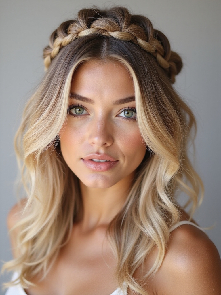 voluminous crown braid tips