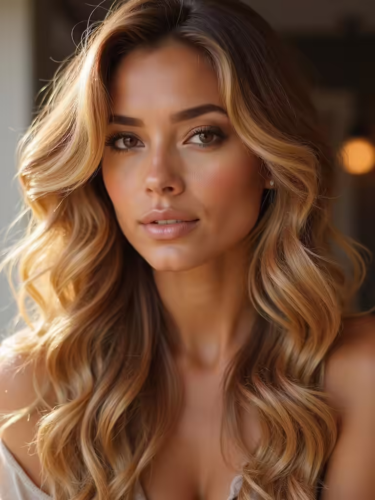 warm honey blonde glow