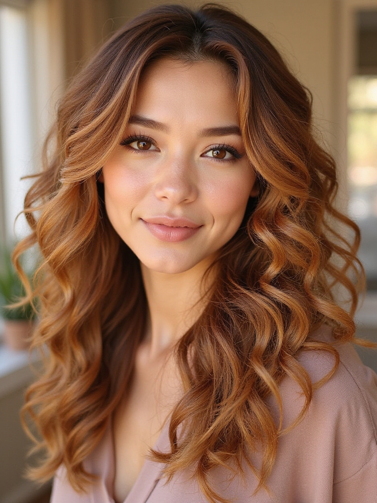 warm honey curls shine