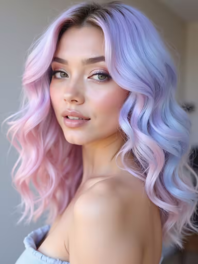 whimsical pastel carnival hair