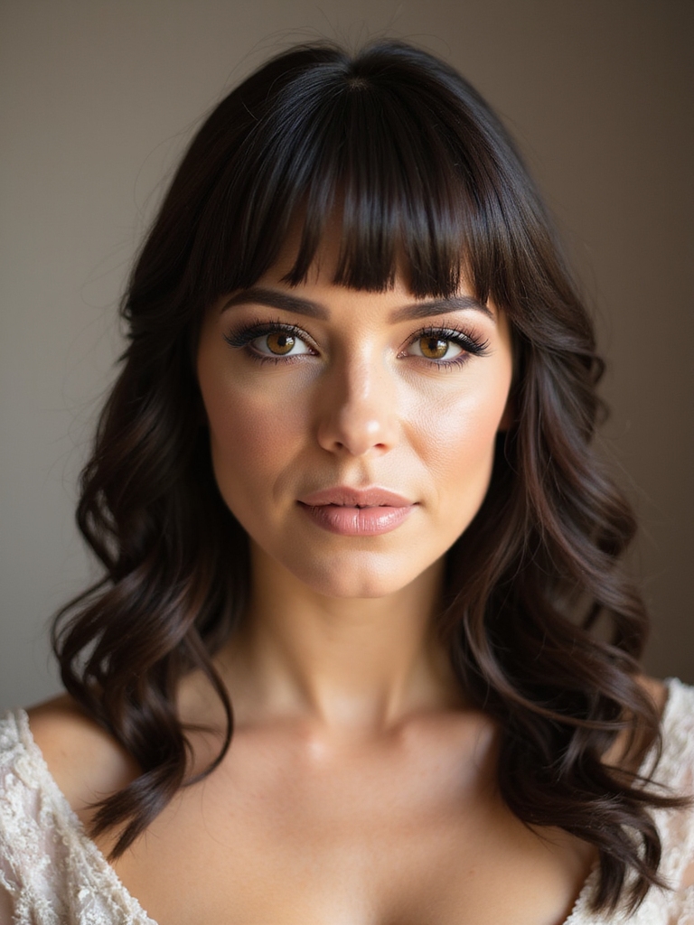 blunt bangs bridal styles