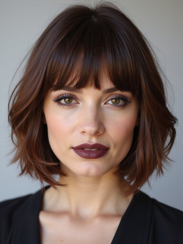 blunt bob softened with texture