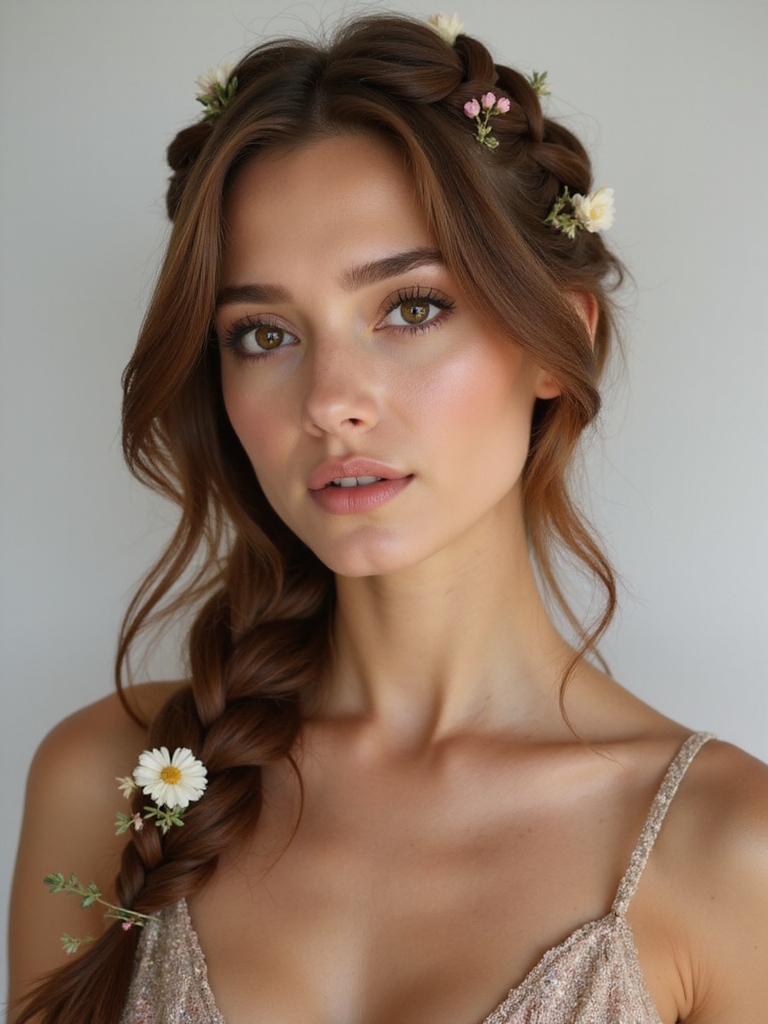 bohemian braided rose accented style