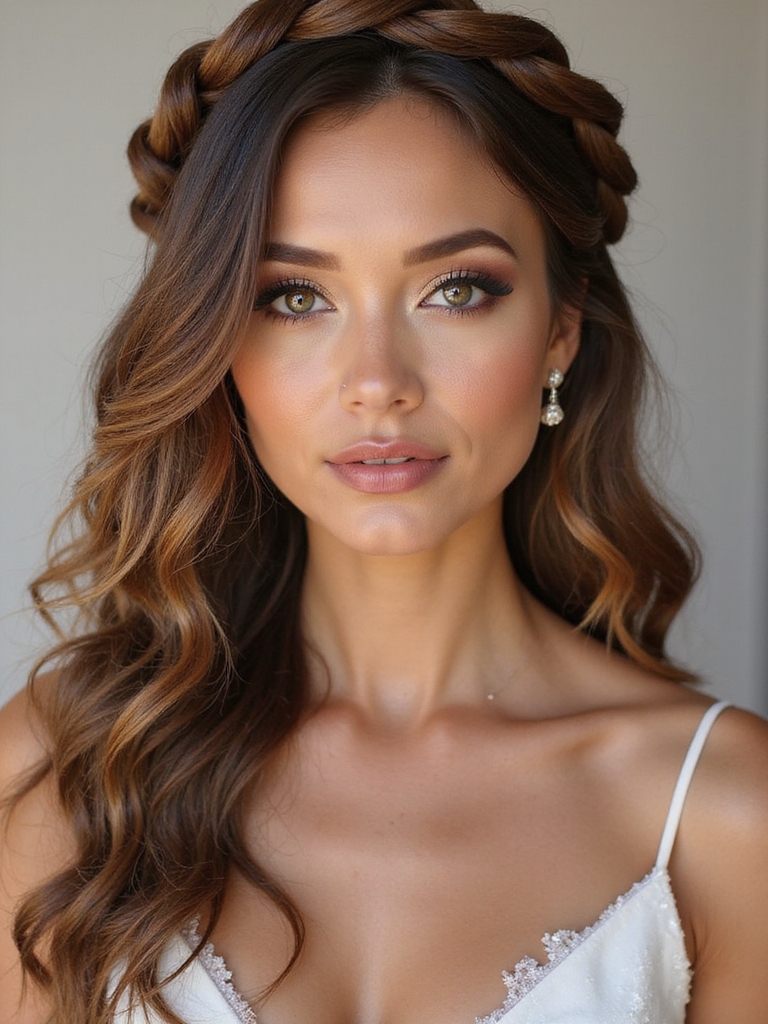 boho braided halo hairstyle