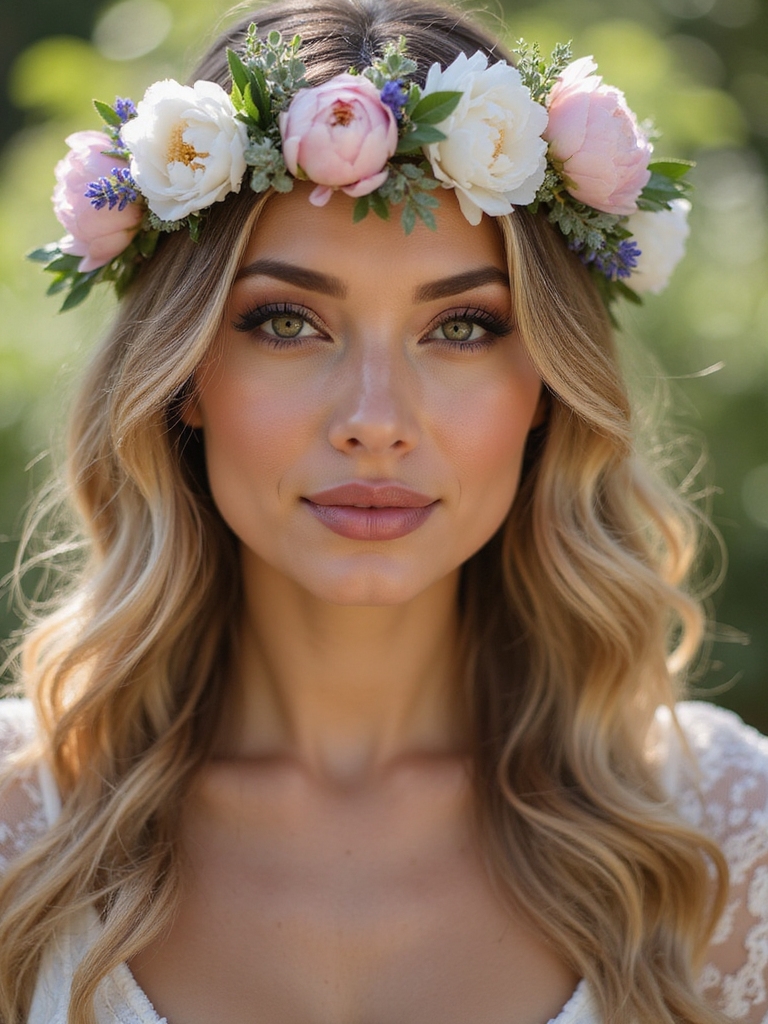 boho bride flower crown