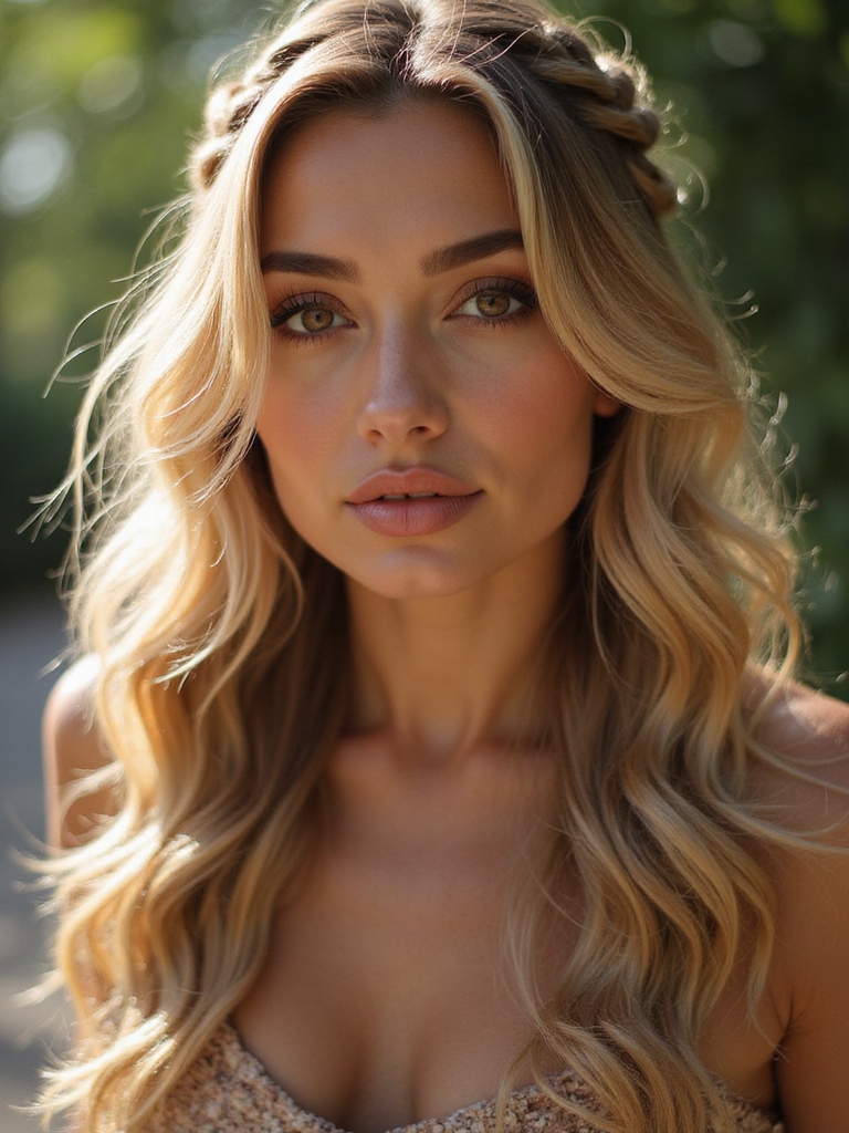 boho half up with braids