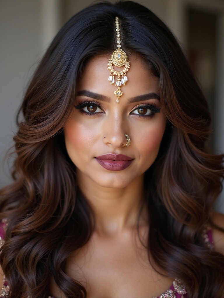 boho waves with matha patti