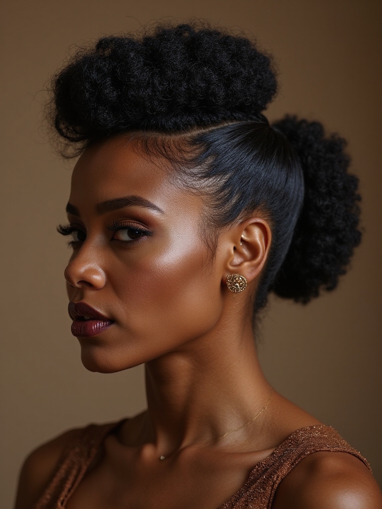 bold textured faux hawk updo