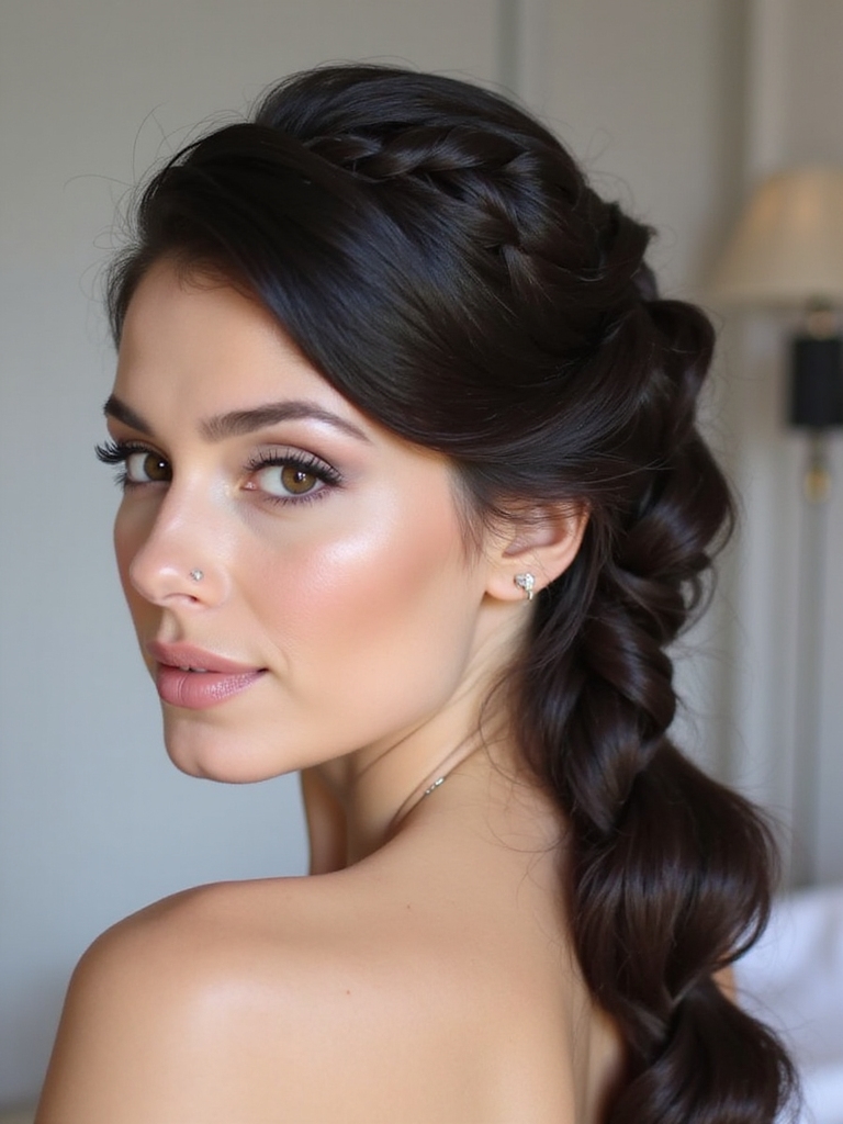 braided glamorous bridal party