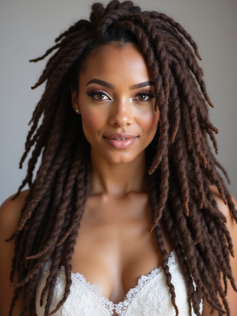 bridal locs goddess braids