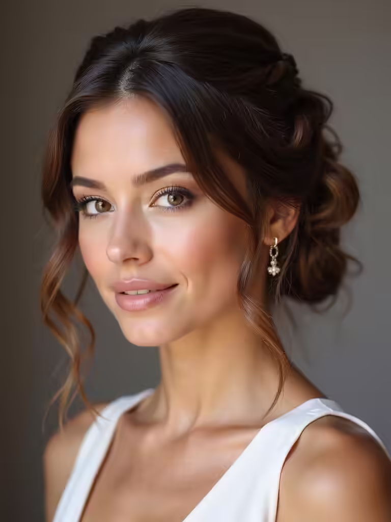 brunette bridesmaid hairstyle guide