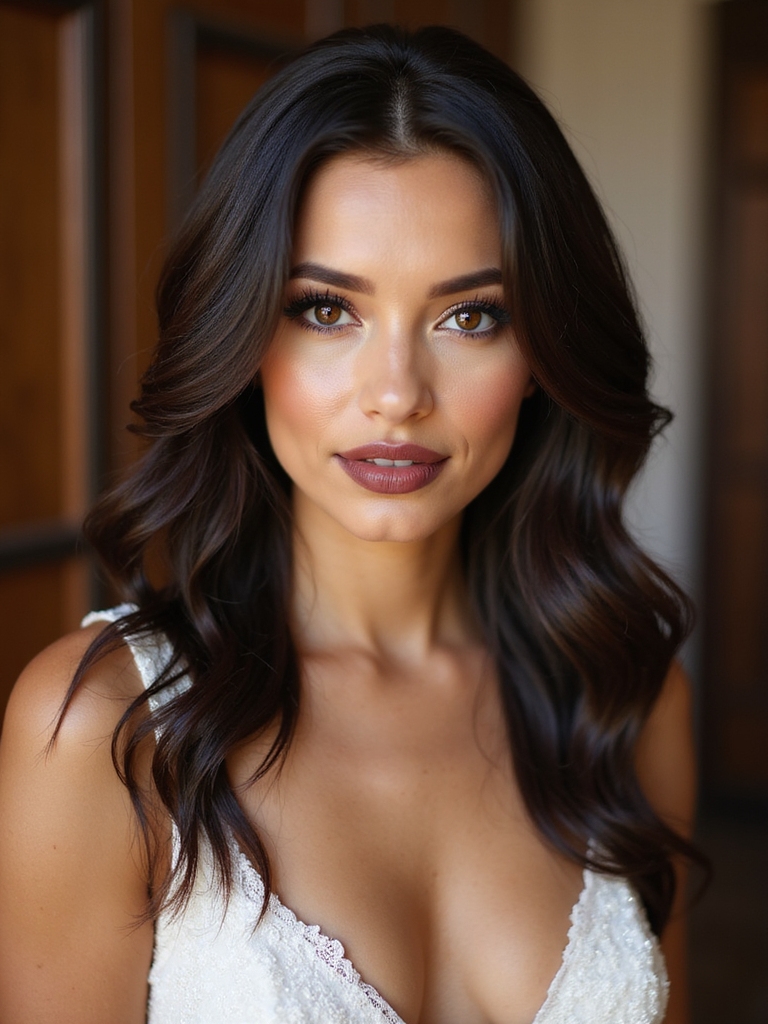 brunette shine through layering