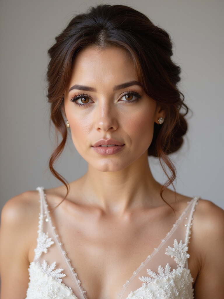 chestnut low chignon elegance