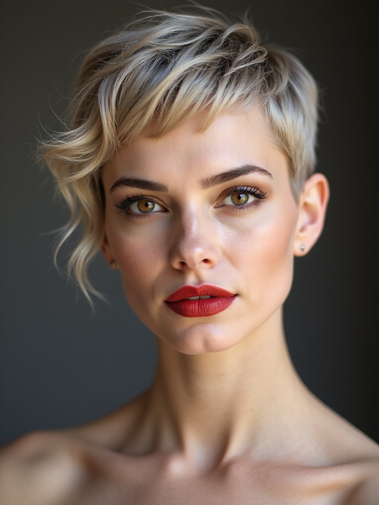 chic textured bridal pixie