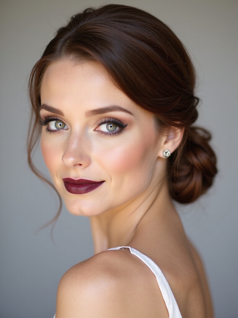 classic chignon with texture