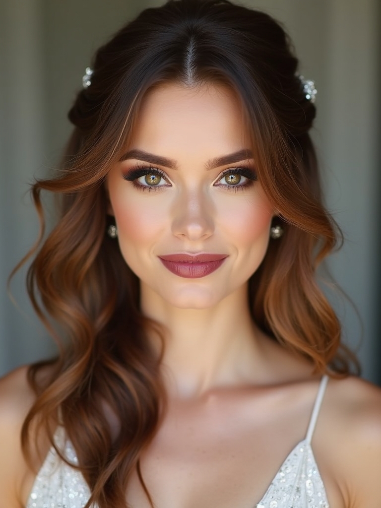 classic half up soft waves