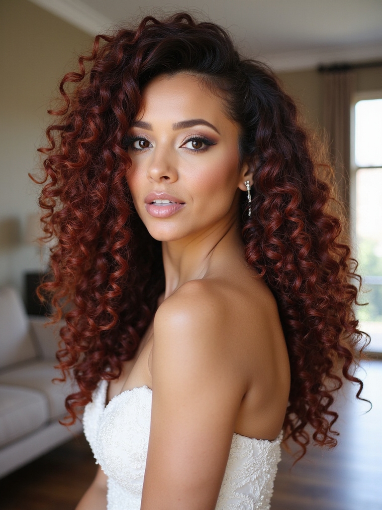 curls steal bridal spotlight