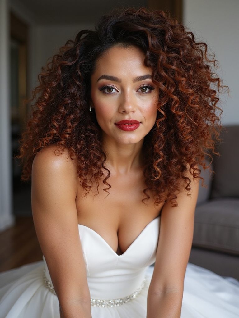curly bridal hair shaping