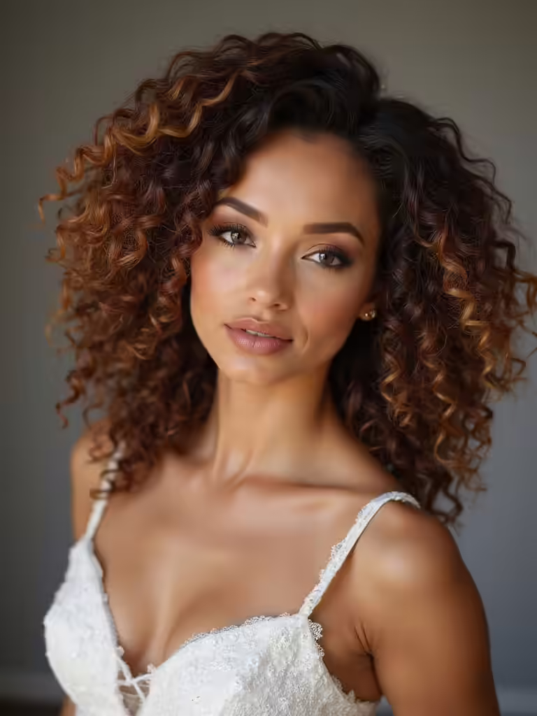 curly hair bridal styles