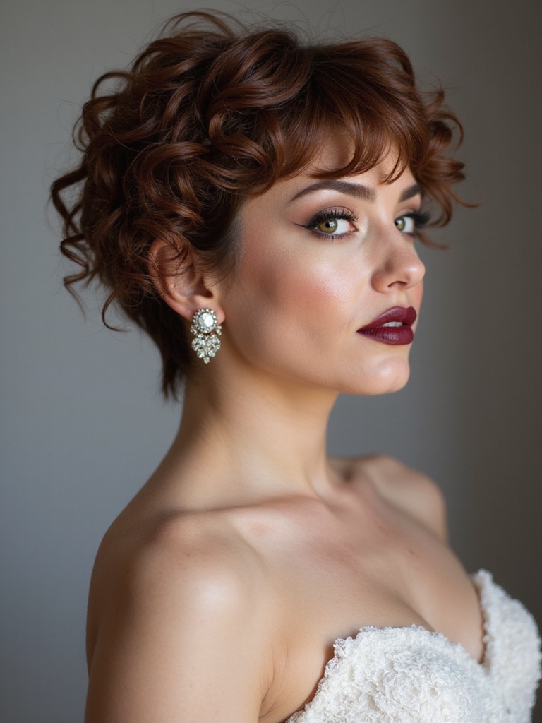 curly pixie with accessories