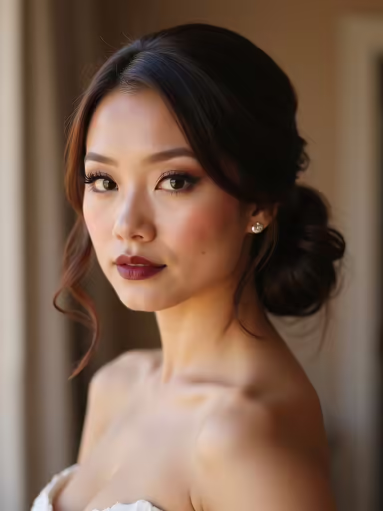 dark haired bridesmaid luminous styles