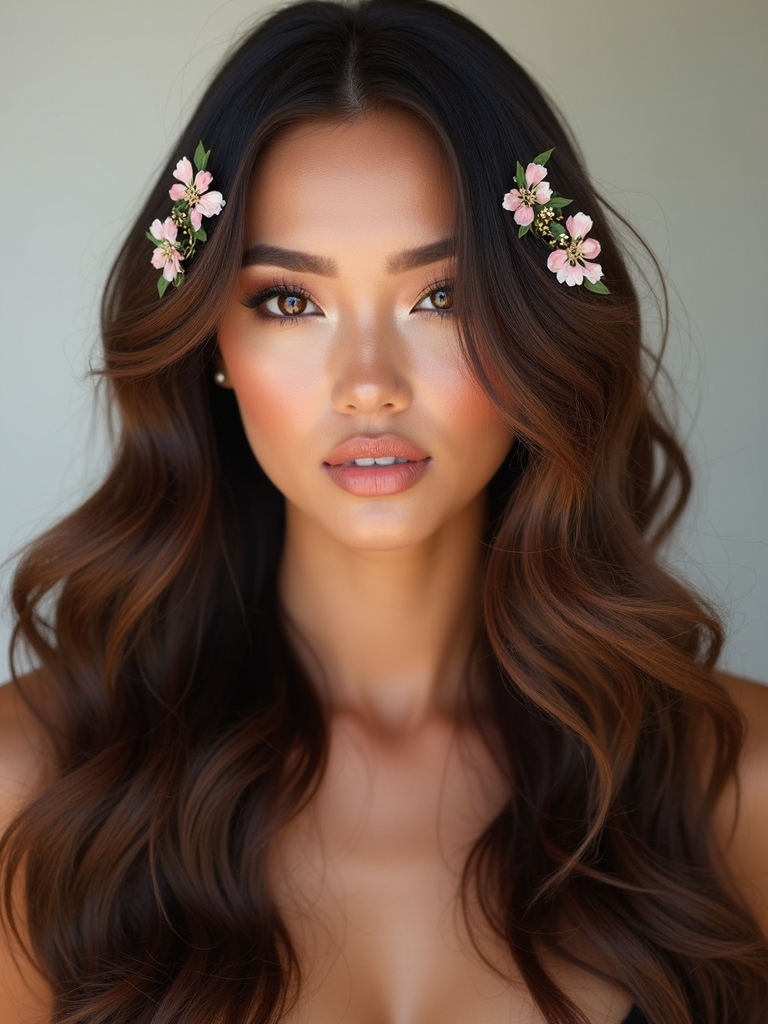 delicate blooms in hair