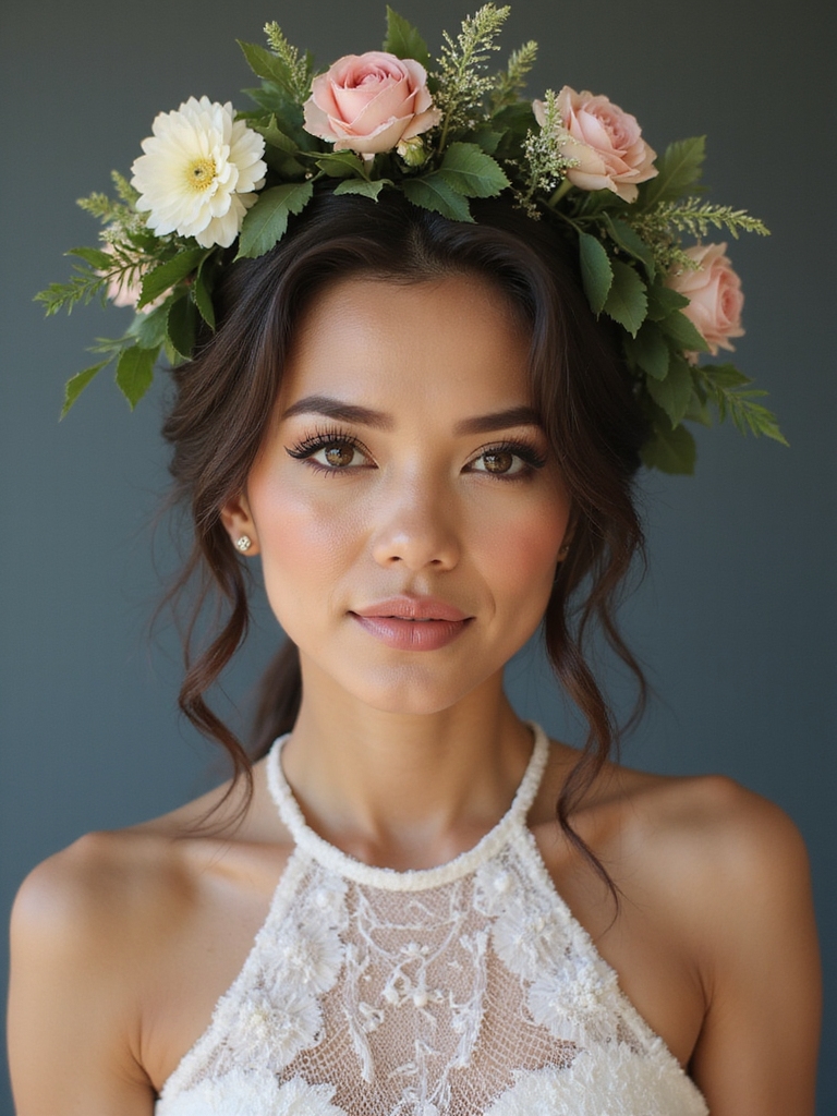 delicate floral wedding hair wreaths