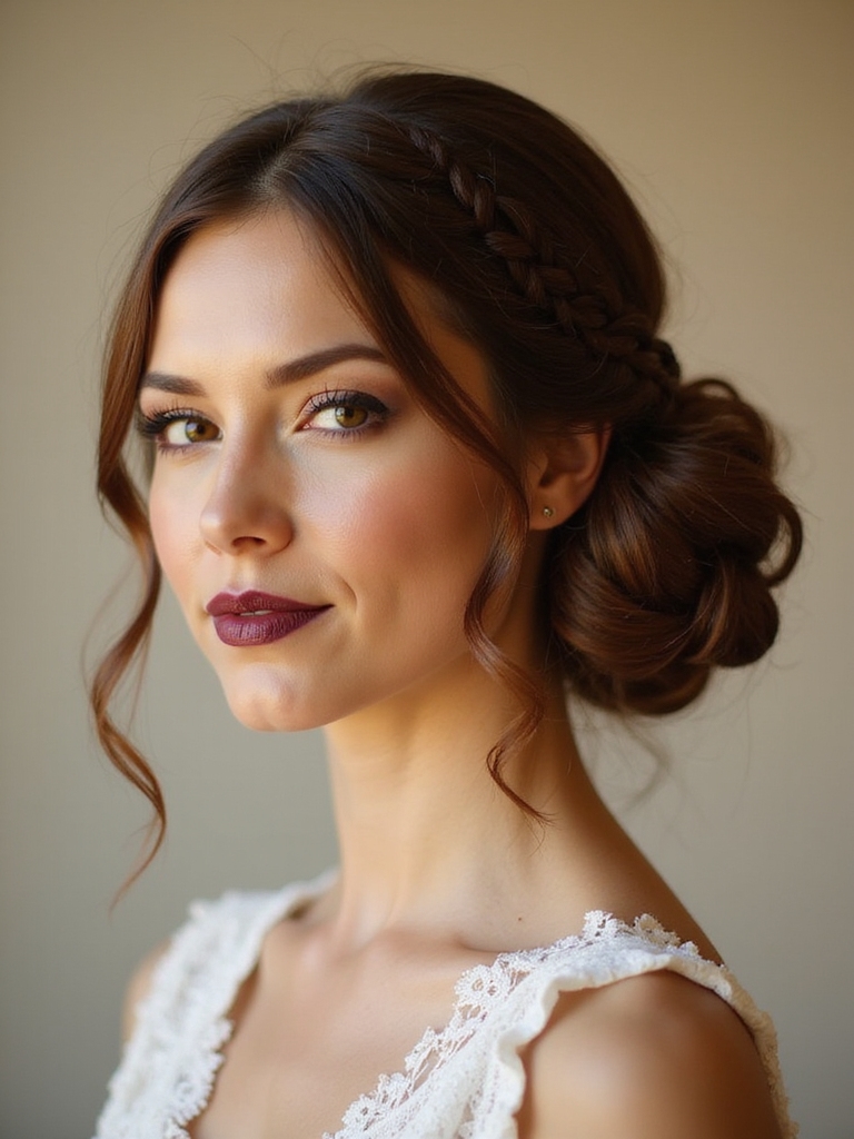 delicate halo braid accentuation