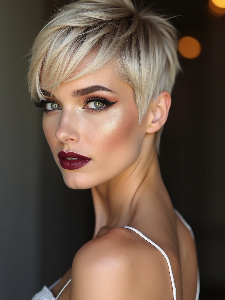 dramatic short hair brides