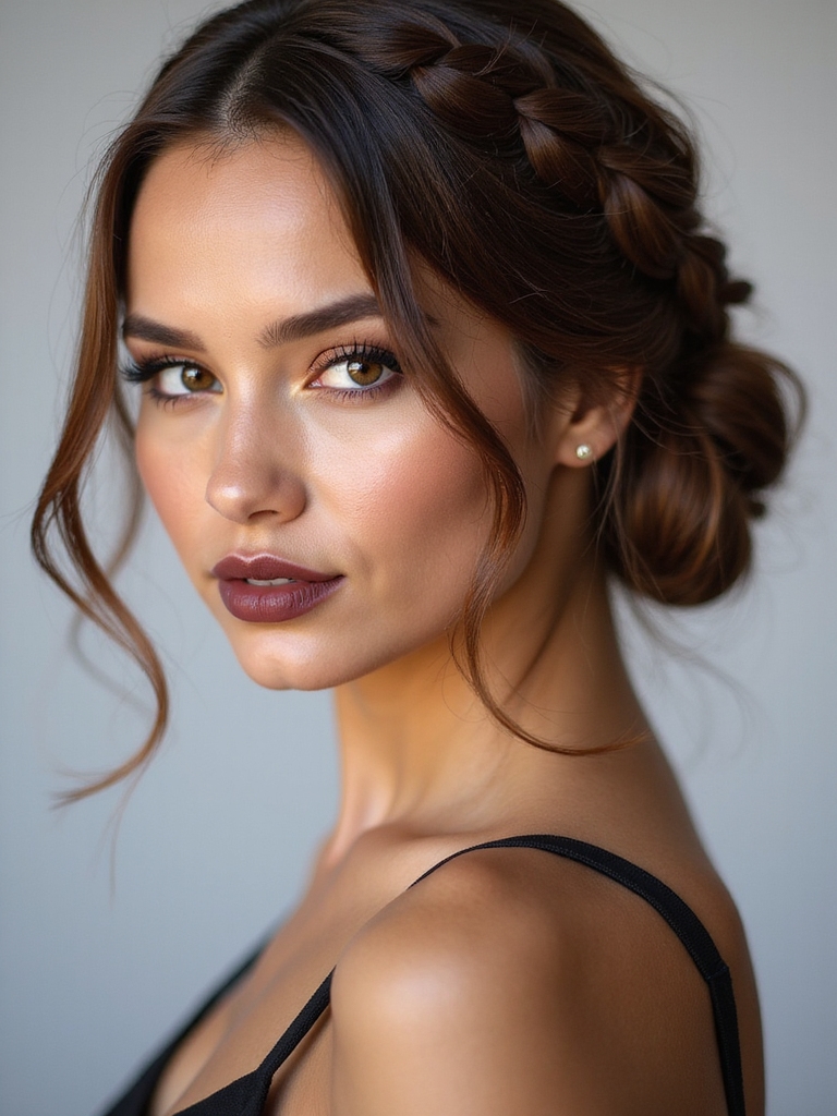 dutch braided low bun