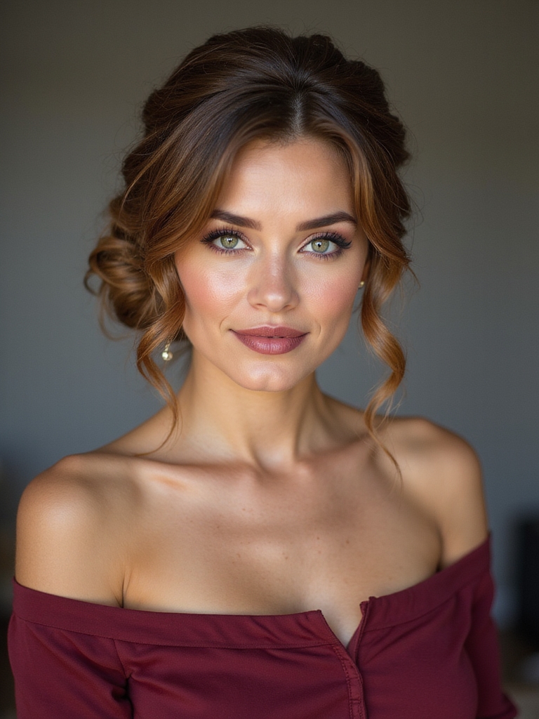 effortless romantic updo with tendrils