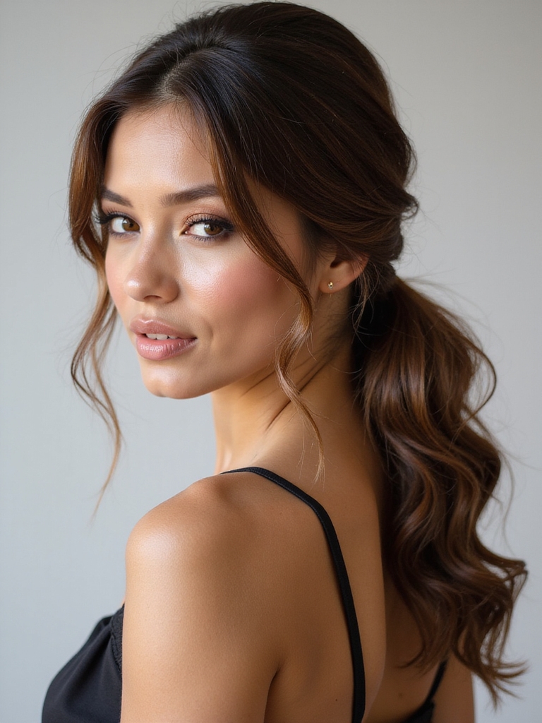 effortless textured low ponytail