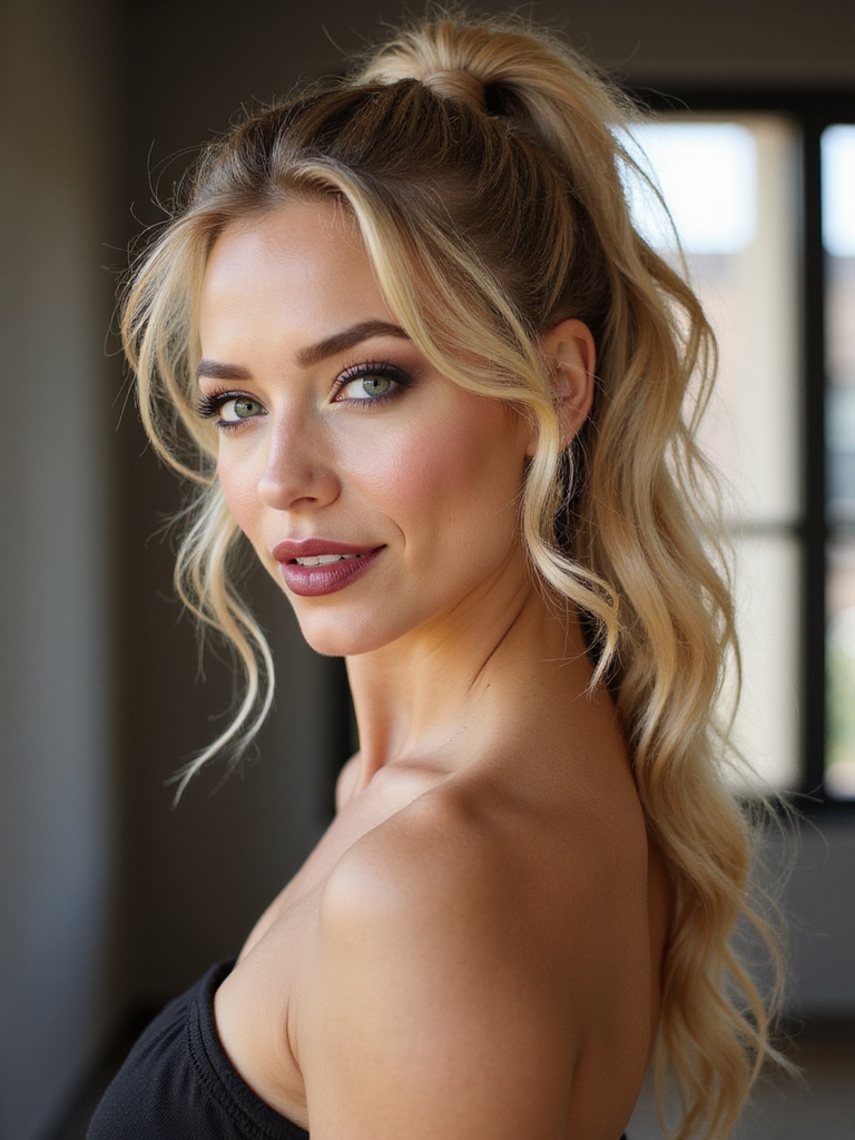 effortless textured low ponytail