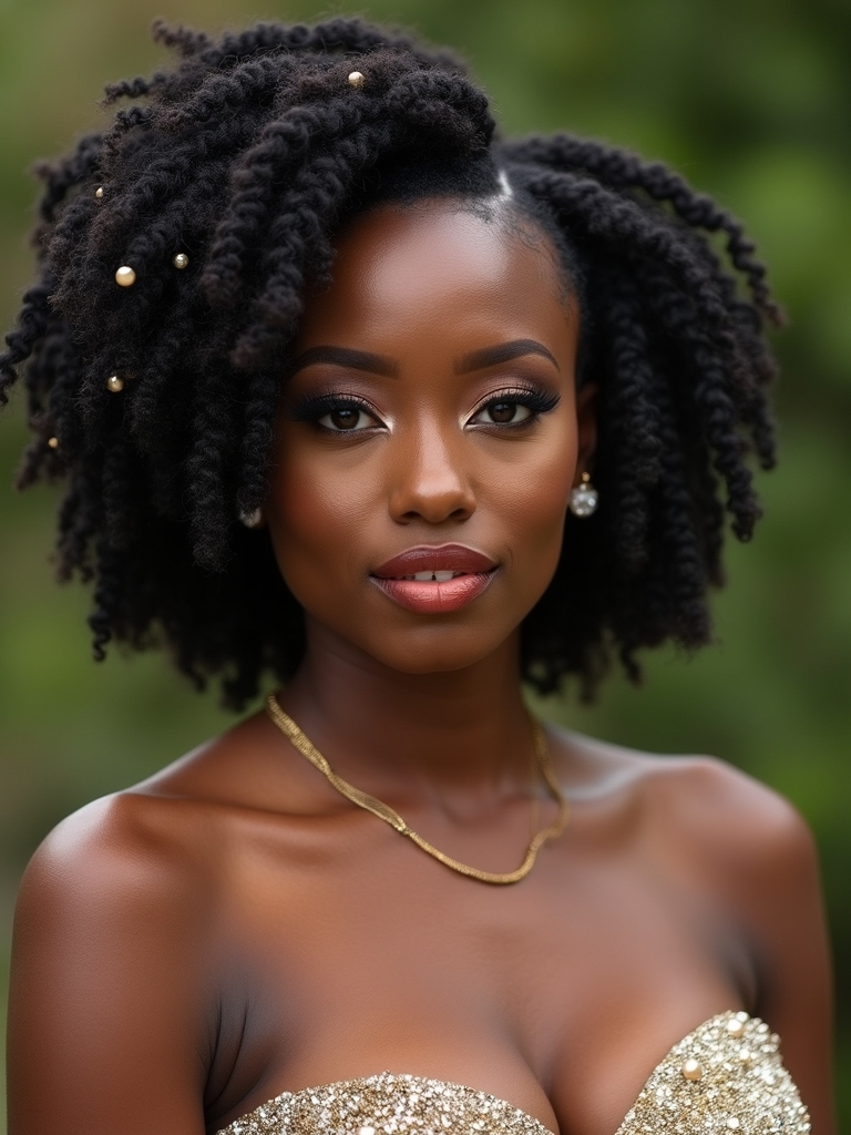 elegant bantu knots embellishments